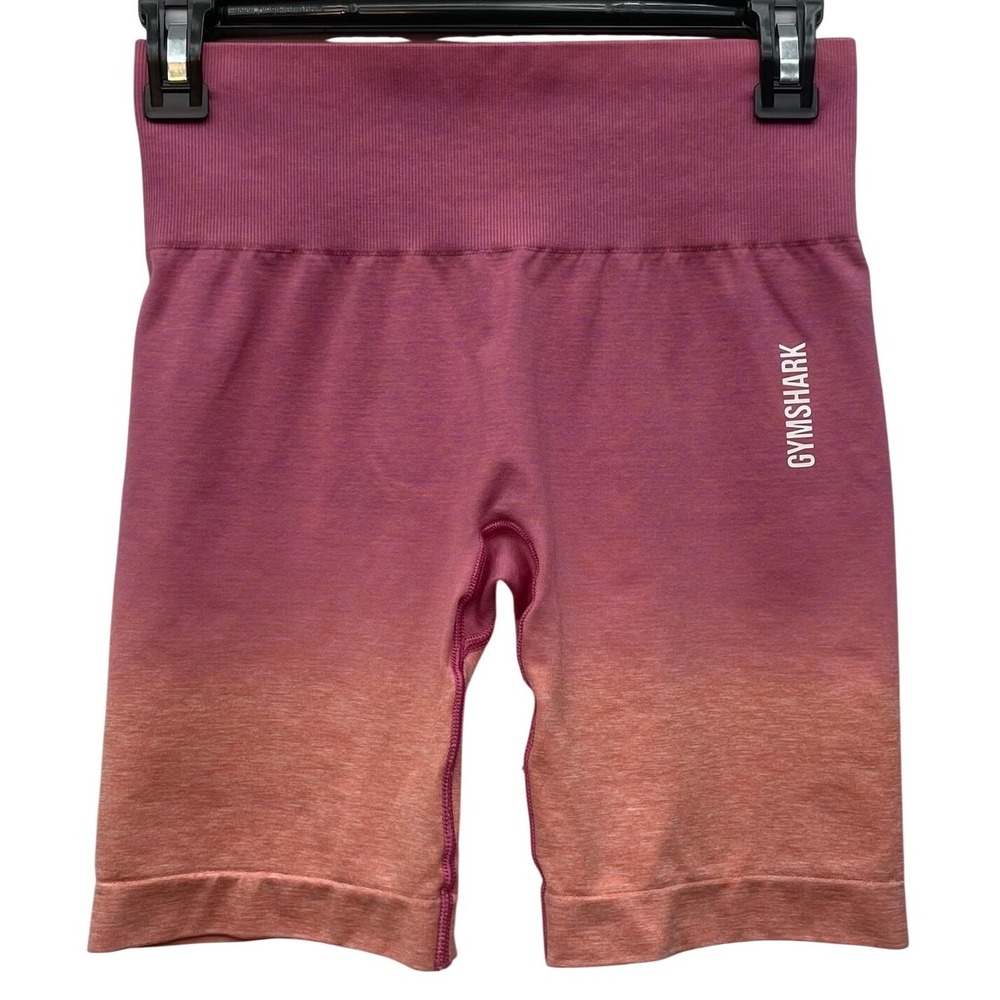 Gymshark Adapt Ombre Seamless Biker Shorts Beet Pink Melon Sorbet Medium Womens